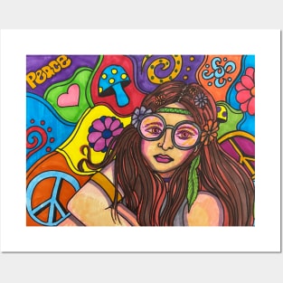 Hippie chick Posters and Art